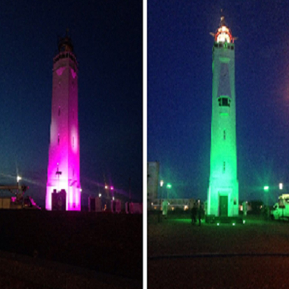 Vandaalbestendige verlichting van RXLight van vuurtoren in Noordwijk Vandaalbestendige verlichting van RXLight van vuurtoren in Noordwijk